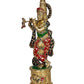 Home Decor Brass Krishna with Flute Idol Krishna (Multicolour, Height 15 Inch)