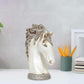 White Polyresin Horse Head for Home Decor Office (Height: 12.5 Inch)