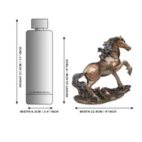 9-inch polyresin running horse showpiece; height 9 in, width 9 in, depth 4 in