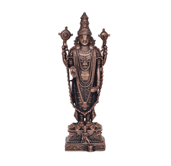 Copper Tirupati Bala ji Statue for Home, Mandir Pooja Decor Idol Color-Copper (Height: 6.5 Inch)