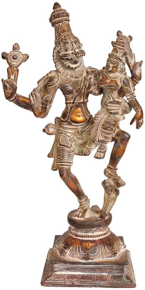 Brass Lakshmi Narasimha Murti (Height: 11.5 Inches)