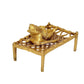 Brass Lord Ganesha on Charpai (Ganesh on cot) for Home Decor Temple Pooja (Height 3.5 Inch)