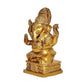 Brass Ganesha Ganesh Ganpati Idol Statue Murti for Home Office Shop, Height : 7.25 inch