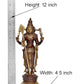 Brass Standing Lord Kartikeya Murugan Swaminatha Murti for Home Decor Pooja Mandir Decorative Showpiece Brass Murti (Height 11 Inch)