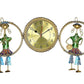 Iron Wall decor with Clock musician Wall Hanging for Home Decor (Height 11 Inch)