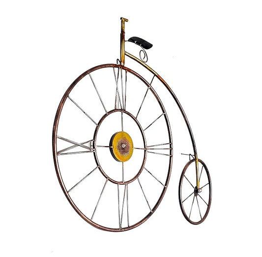 Metal Cycle Wheel Anicent Cycle Decorative Showpiece Wall Decor Home Decor Office Decor Living Room Decor Gift Item Multicolour Height 27 Inches