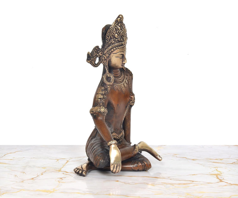 Brass Indra Devta Showpiece (Height: 9 inch)