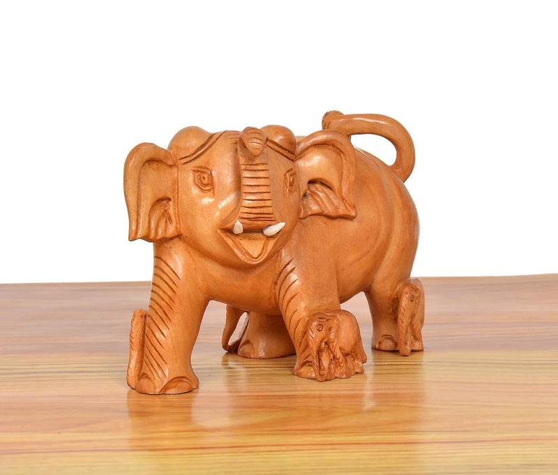 Wooden Elephant Show Piece (Height 4 Inch)