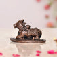 Copper Nandi Cow Statue Idol Murti On Base Decorative Item for Home | Height : 1 Inch