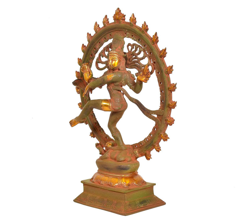 Brass Natraj Lord Shiva Dancing Idol (Height: 13 Inch)