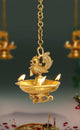 Brass Hanging Peacock Diya Deepak deepam Oil Diya Lamp for Diwali Pooja 22 inch