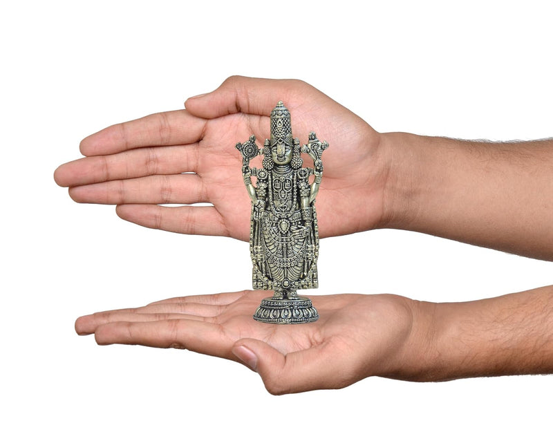 Bronze Lord Tirupati Bala Ji Idol Statue for Home Temple Office Figurine Showpiece (Height 4 Inch)