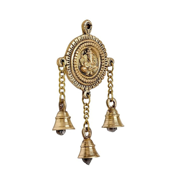 Ganesh Hanging with Bells Pooja Room Decoration/Brass Decor Items for Puja Manidr and Home Temple (Height : 7 Inches) Study Setting