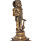 Brass Standing Blessing Hanuman Idol - Hindu Deity Statue for Home Temple Office Decor (Height: 12 Inch)