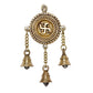 Brass Swastik Door Hanging with Bells - Traditional Home Decor | Auspicious Swastika Wall Hanging | Spiritual Decorative Bells for Prosperity and Protection (Height : 7 Inches)