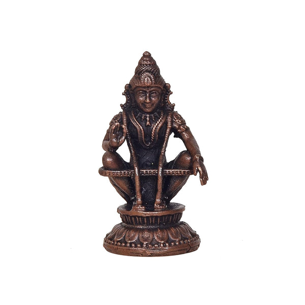 Copper Ayyappan Statue (Height 2 Inch) Entryway Setting