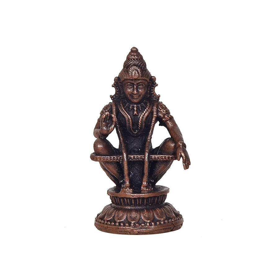 Copper Ayyappan Statue (Height 2 Inch) Craft Detail