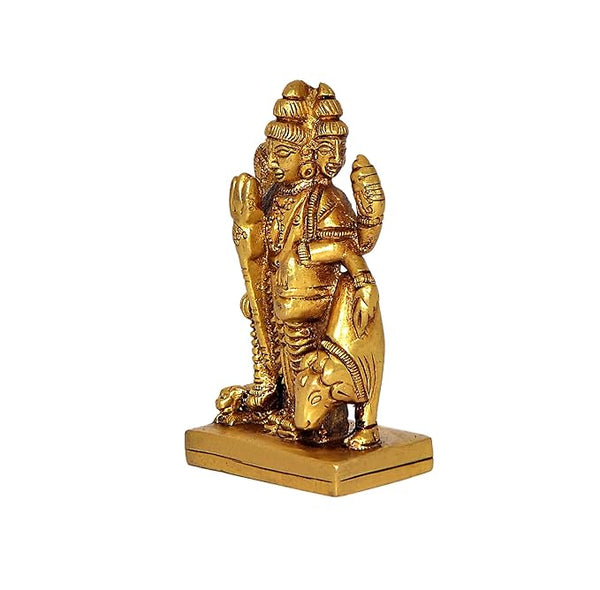 Brass Idol Trimurti Brahma Vishnu Mahesh Idol Statue Height 3 Inch Study Setting