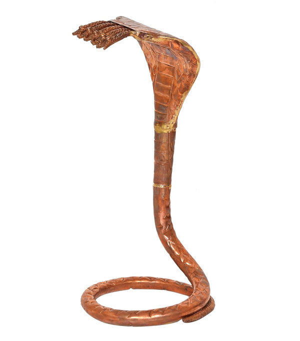 Copper Naag for Shivling for Pooja Snake Shivling Naag (Height : 10/12 Inch) Study Setting
