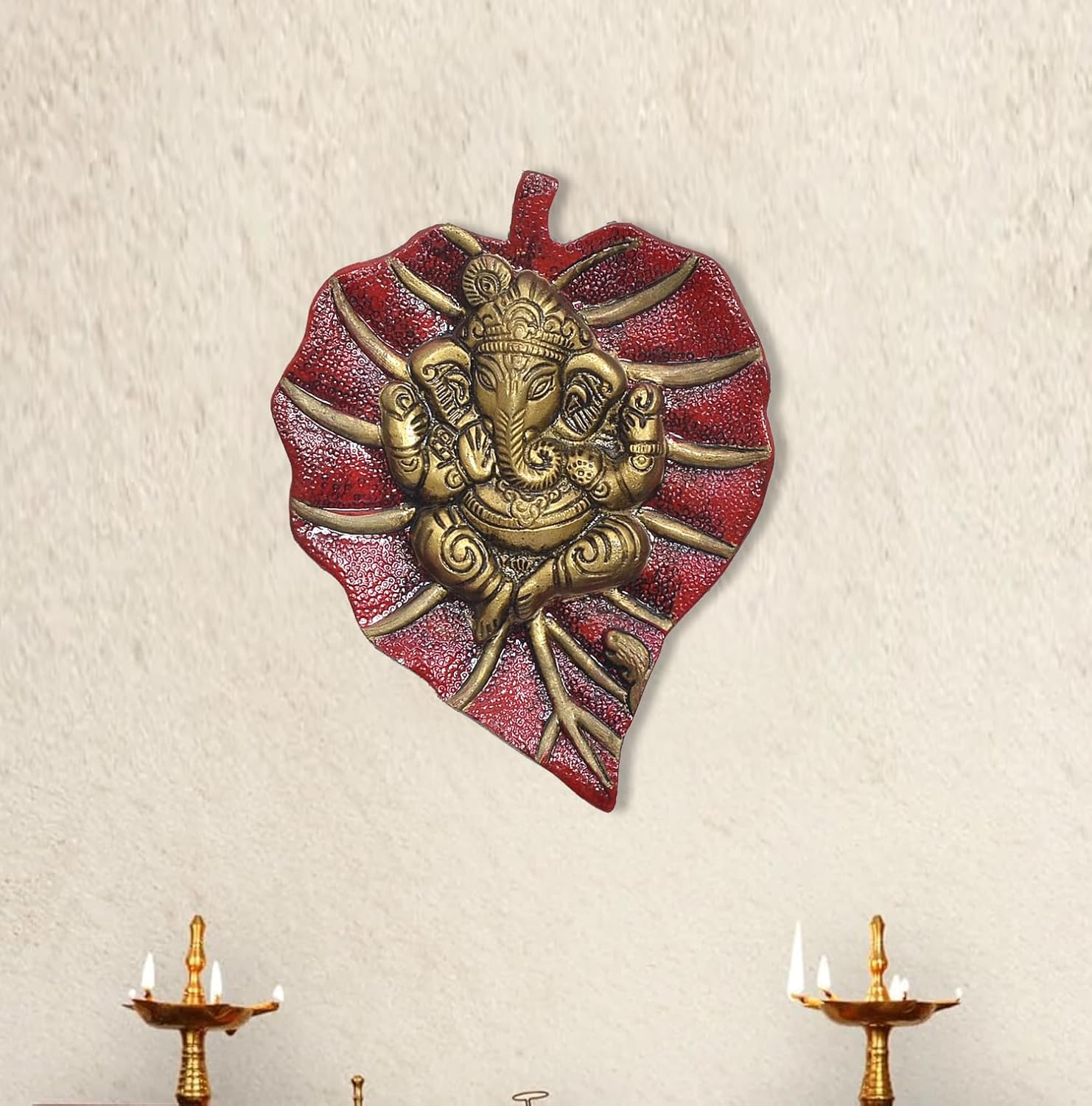 Metal Ganesha Wall Hanging (Height: 6.5 Inch)