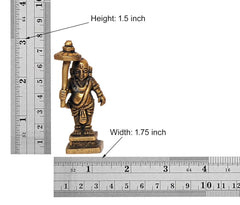 Brass Dashavatara avatar figurine size: Height 1.5 in, Width 1.75 in.
