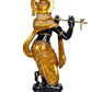 Brass Large Standing Krishna Statue Idol Krishna Statue with Flute with Eye Work Height 37 Inch