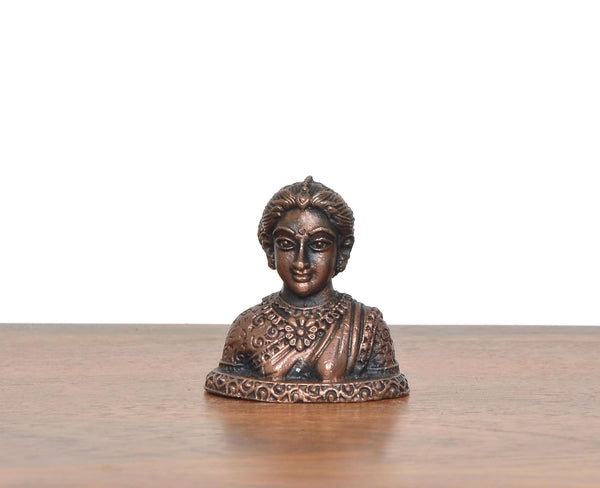 Copper Gowri Idol for Spiritual Decor (Height 1.5 Inch) Study Setting