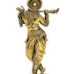 Brass Lord Krishna Idol Figurine Sculpture Playing Flute Statue Decorative Showpiece, (Height 5.5 Inch)