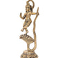 Brass Krishna Bhagwan Murti Dancing on Kaliya Naag - Religious Statue for Home Temple Pooja Mandir Decor (Height 13 Inch)