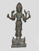 Brass Vishnu Trimurti Four Armed Standing Vishnu Statue, for Home Decor (Height 13 Inch)