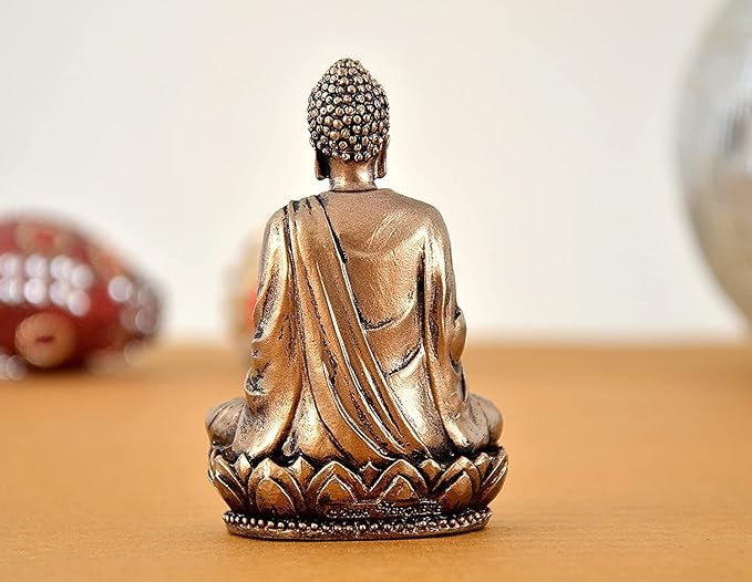 Resin Buddha Statue Idol for Car Dashboard, 3 inch