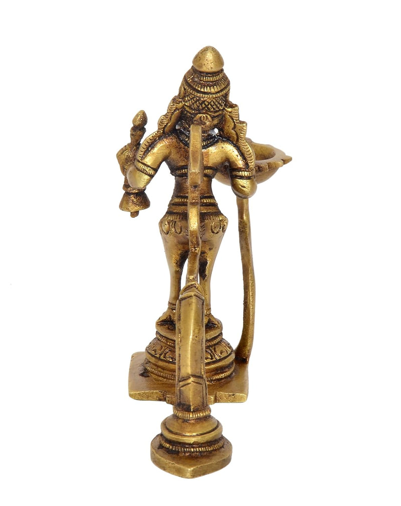 Brass Garun Aarti Diya Oil Wick Lamp (Height: 4.5 inches)