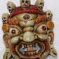 Mahakala Wall Hanging Mask (Tibetan Buddhist Deity) Height 8 Inch Multicolour