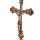 Brass Jesus Cross Statue Idol for Home Decor Showpiece for Living Room | 11.5 inches (Green)