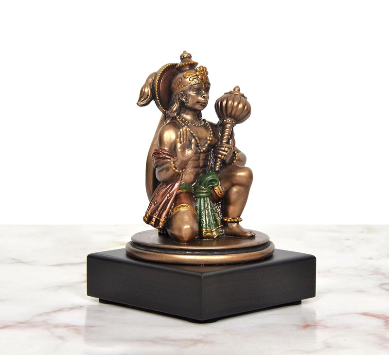 Resin Hanuman JI Sitting in Blessing Idol (Height: 4 Inch)