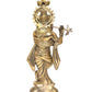 Brass Lord Krishna Idol Figurine Sculpture Playing Flute Statue, for Home Decor Mandir Pooja Decorative Showpiece, (Height 15 Inch)