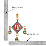 Brass Balaji idol height 8 in, width 5.5 in, with diamond center and three bells