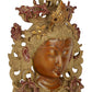 Brass India Tibetan Buddhist Wall Hanging Tara Mask (Mud Gold)