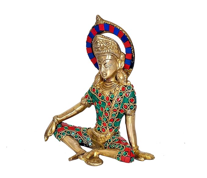 Dattatreya Brass Inder Indra Dev Idol Statue Murti, Height - 7.5 inches