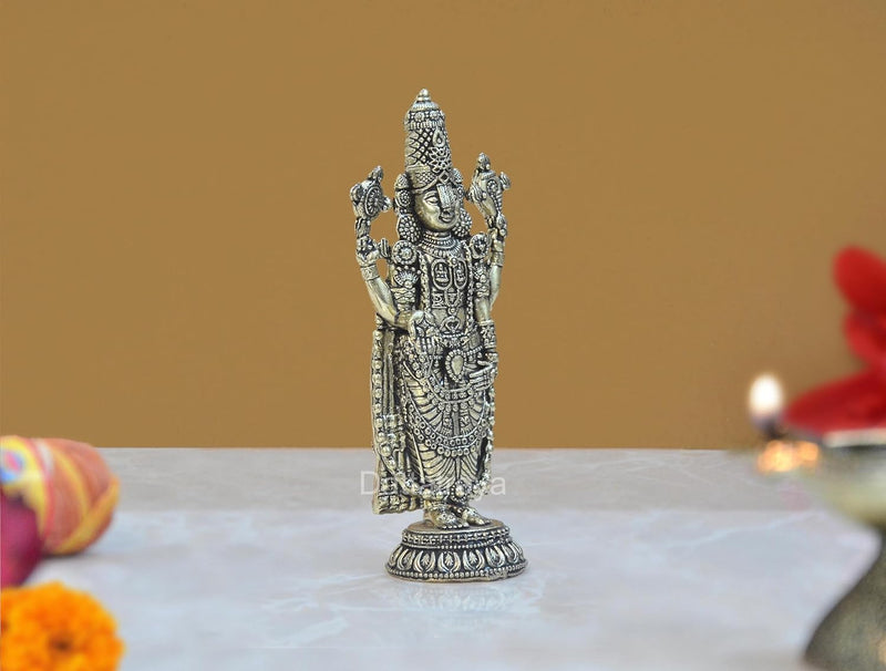 Bronze Lord Tirupati Bala Ji Idol Statue for Home Temple Office Figurine Showpiece (Height 4 Inch)