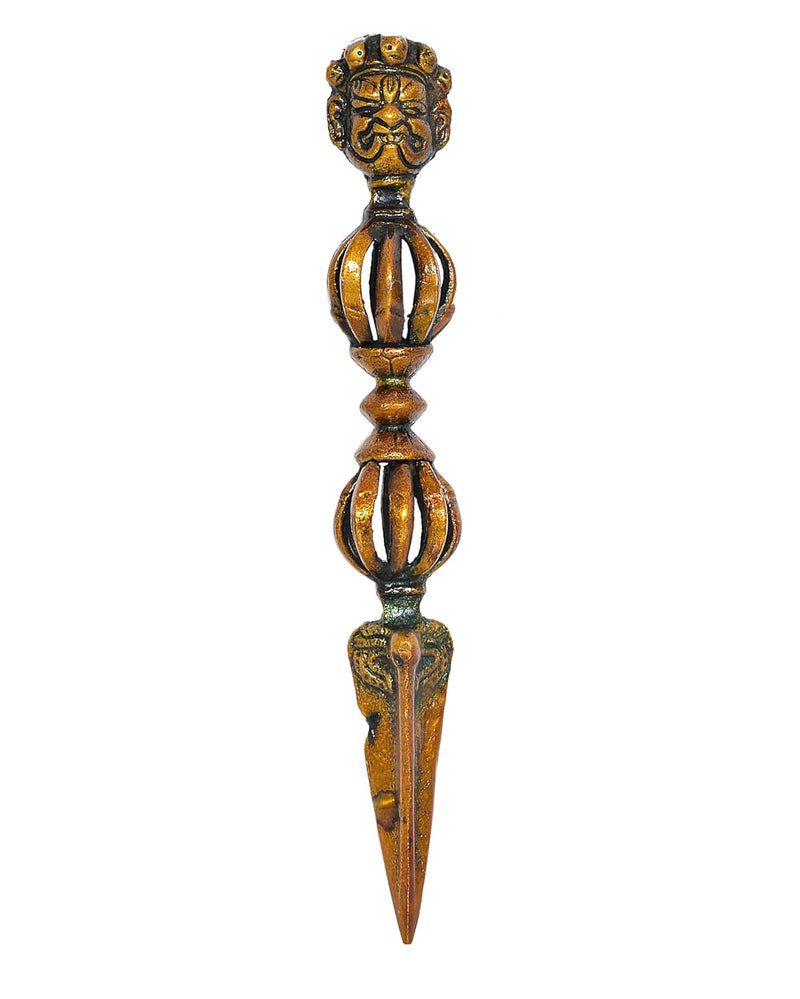 Brass Tibetan Handmade Dorje Vajra Furba Phurpa Dagger Adjustable Pendants (Height: 7.5 inch)