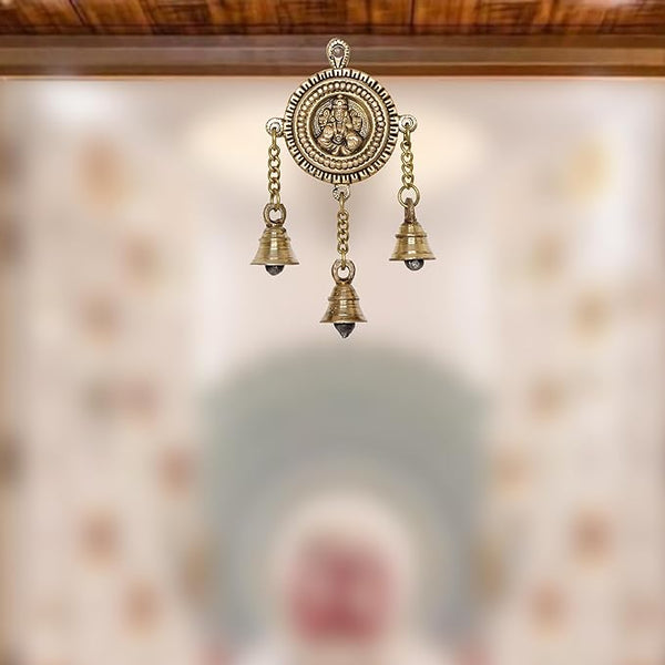 Brass Lakshmi Hanging with Bells Pooja Room Decoration/Brass Decor Items for Puja Manidr and Home Temple (Height : 7 Inches)