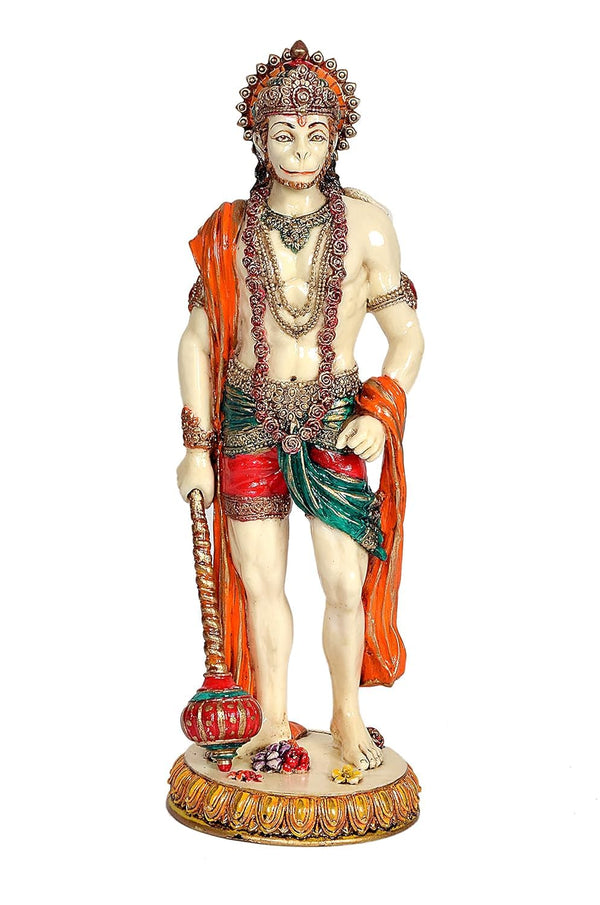 Polyresin Handicraft Lord Hanuman Murti (Height : 10 inch) Study Setting
