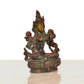 Brass Tara Devi Statue - Green Tara for Worship, Meditation Spaces, for Home Decor and Office, or as a Thoughtful Spiritual Gift. (Height 3.5 Inch)