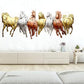 Running Animals Horse Metal Wall Mounted Art (Multicolour, 42 Inches X 17 Inches X 1.5 Inches)