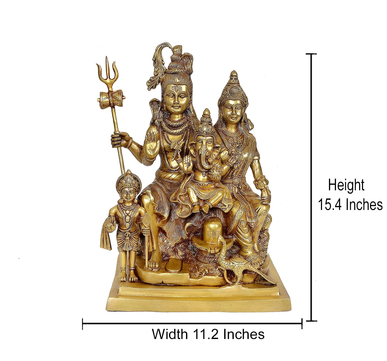 Shiva Parvati Ganesh Idol Shiv Parivar Murti Statue Sculpture Hindu Lord Shiva Idols Family Sitting On Nandi Showpiece Figurine For Home Office Temple