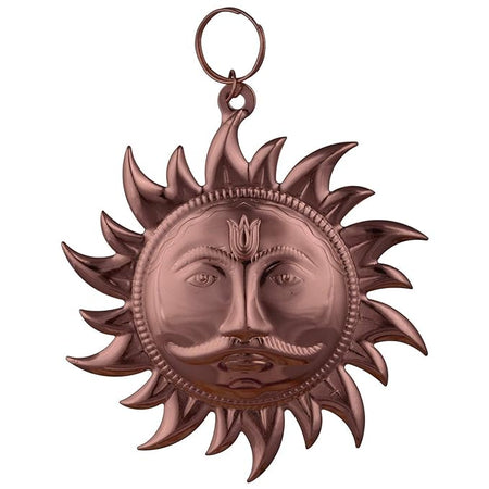 Copper Surya Narayan Yantra Wall Hanging (Diameter: 22cm)