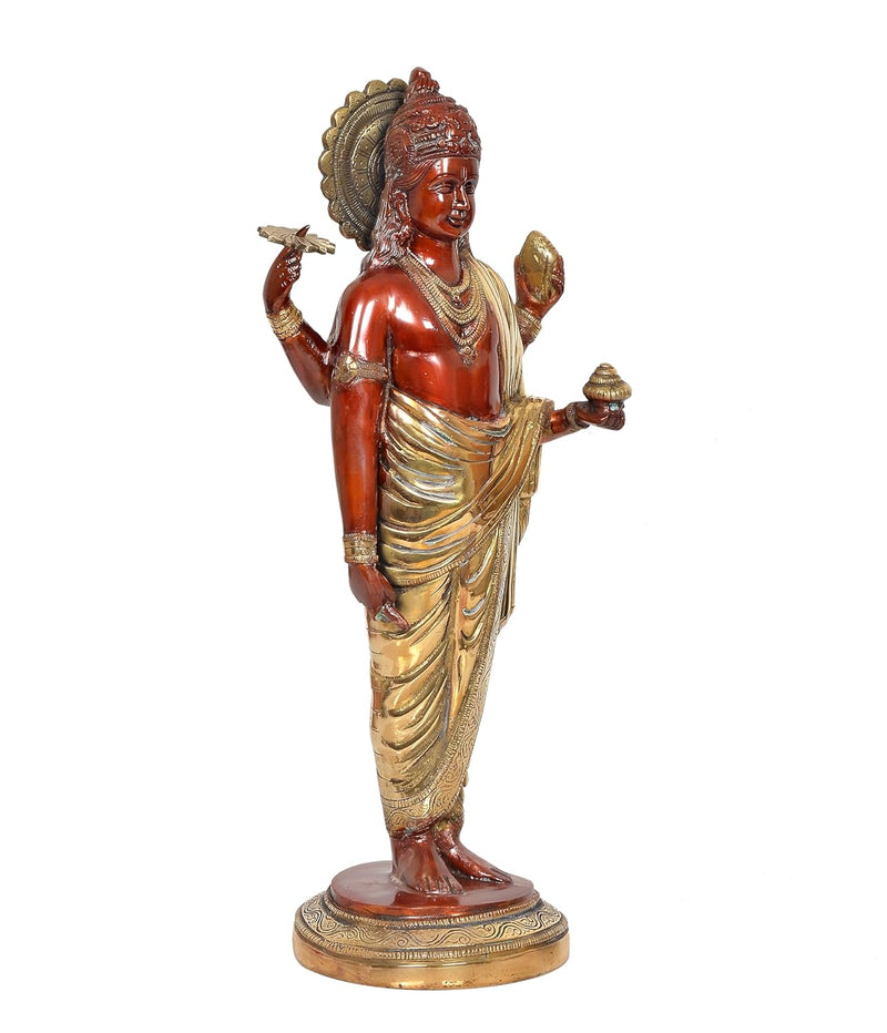 Brass Dhanvantri The Physician of God Statue for Home Office Decor Diwali Pooja Mandir,(Height 18 Inch)