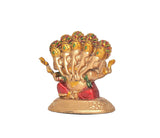 Panchmukhi Ganesha resin idol, side view, raised hands and jeweled five heads