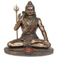 Art Polyresin Handcrafted Indian Fengshui Hand Painted 10" Copper Finish God Sitting Shiva Idol for Living Room Bedroom and Office Decor